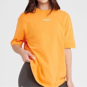 Oner Active Sunset Orange Oversized Graphic Shirt